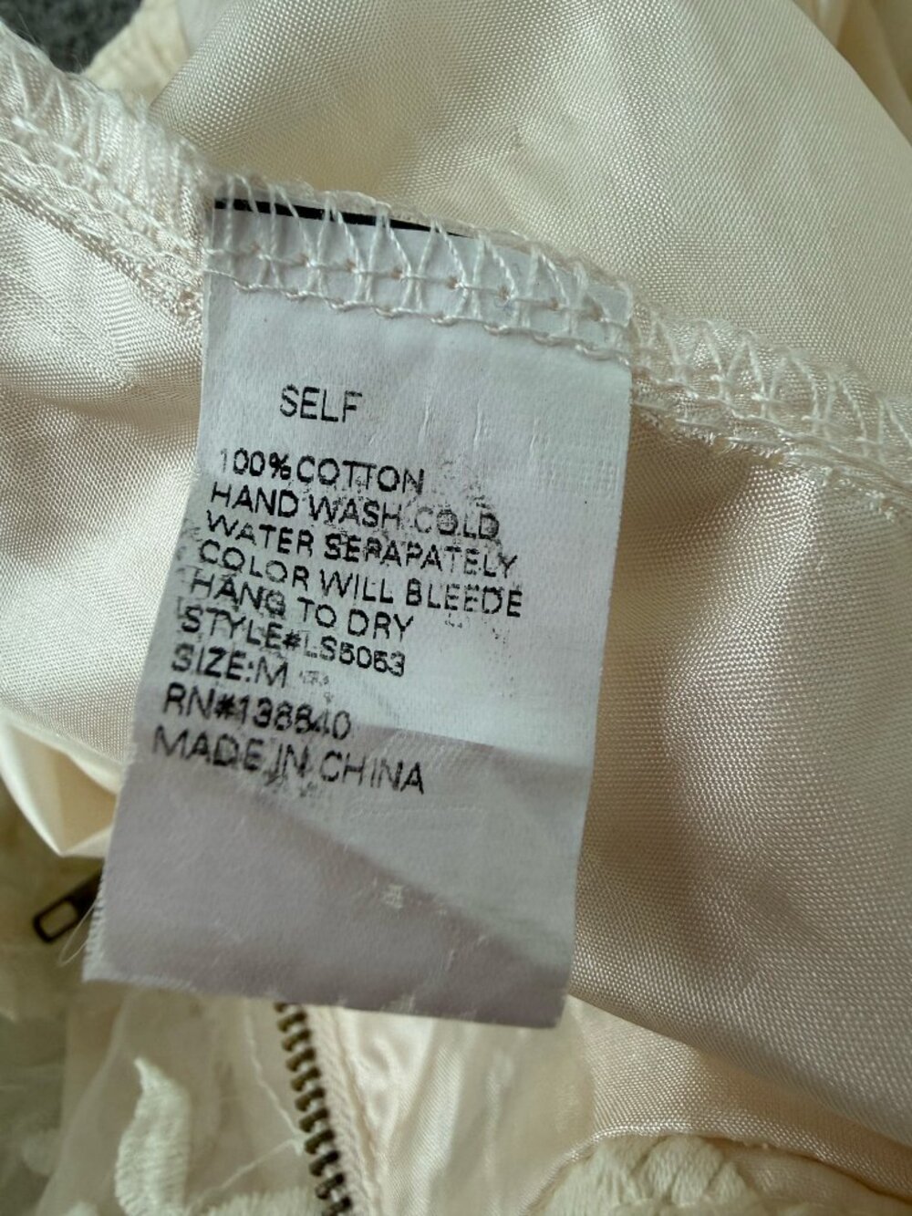 L'Atiste by Amy Floral Lace Midi Skirt Size M Cream Beige - Picture 9 of 12